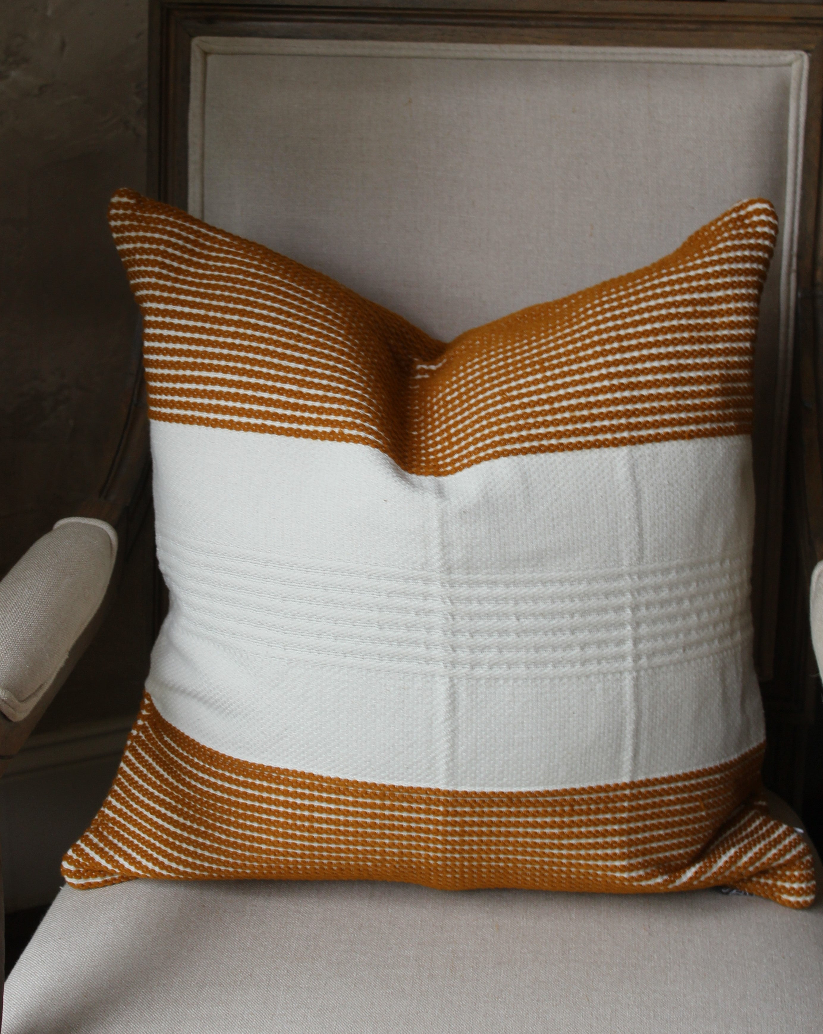 Lily gold stripe pillow cover